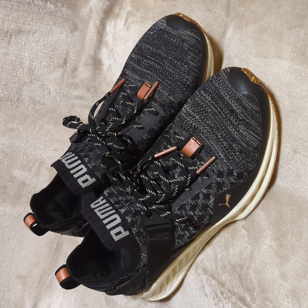 PUMA Ignite evoKNIT Lo Women's Size 8 Black Shoes Lace Up Sneakers